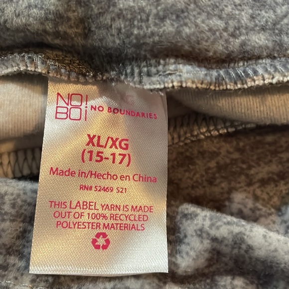 🆕 No Boundaries Super Plush Grey Velour High Waisted Leggings - Picture 5 of 7